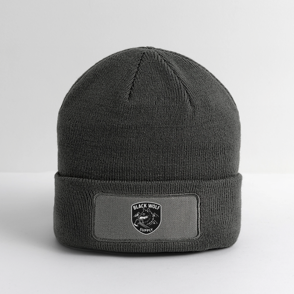 BLACK WOLF : ORIGINAL PATCH BEANIE - charcoal grey