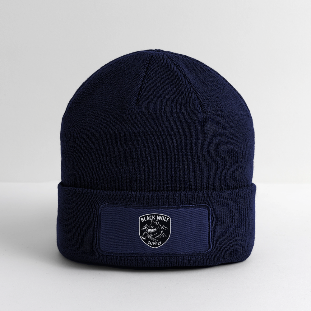 BLACK WOLF : ORIGINAL PATCH BEANIE - navy