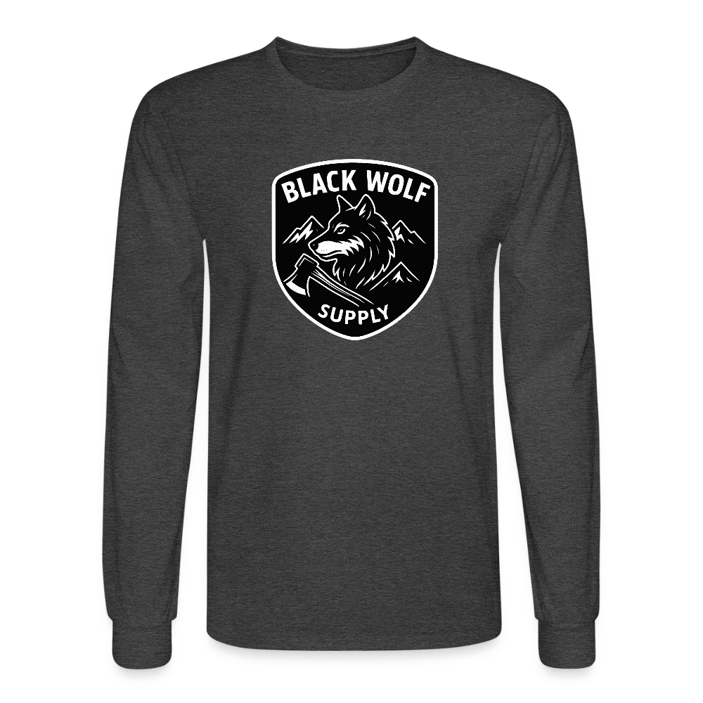 BLACK WOLF :  ORIGINAL LONG SLEEEVE - heather black