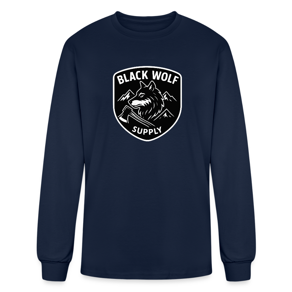 BLACK WOLF :  ORIGINAL LONG SLEEEVE - navy