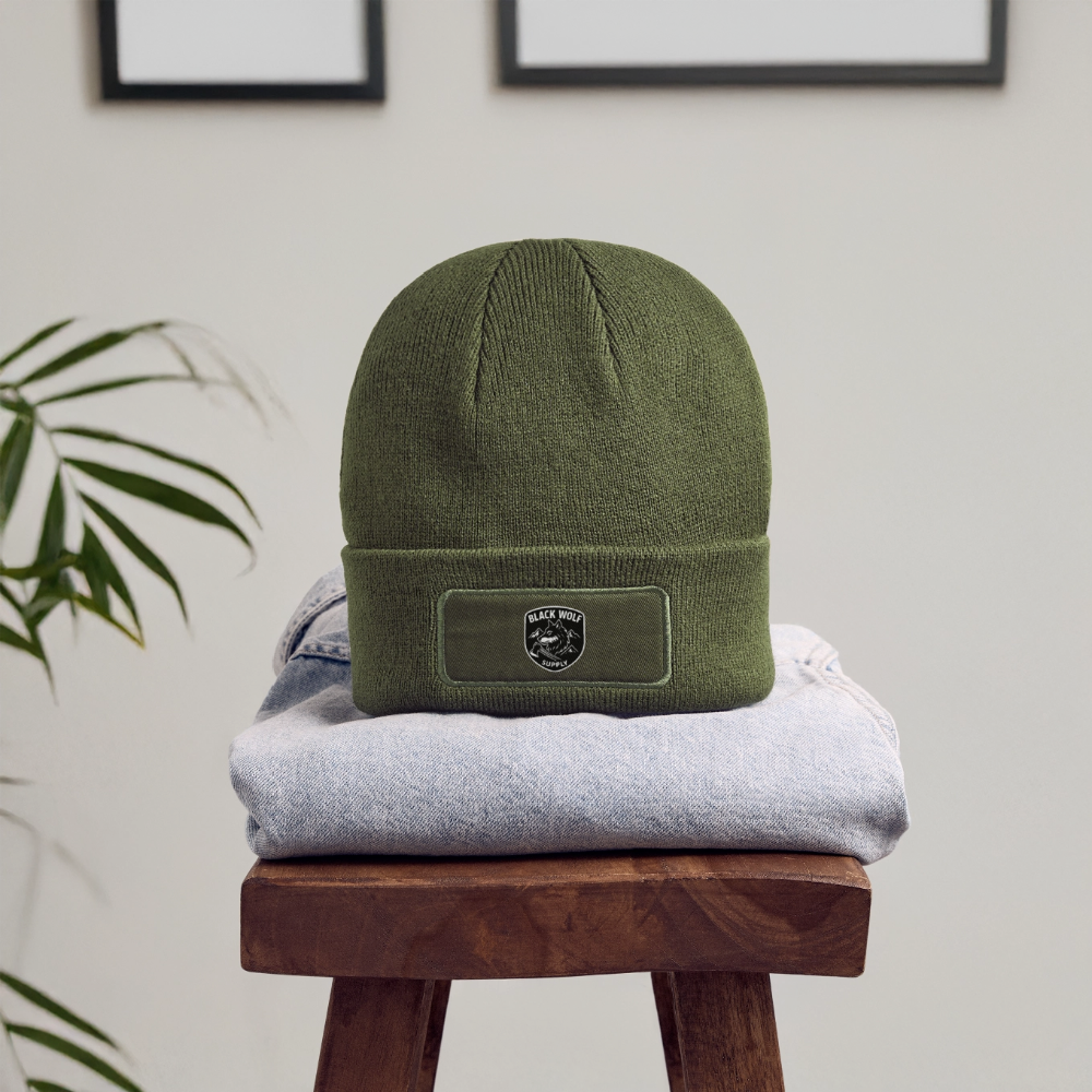 BLACK WOLF : ORIGINAL PATCH BEANIE - olive