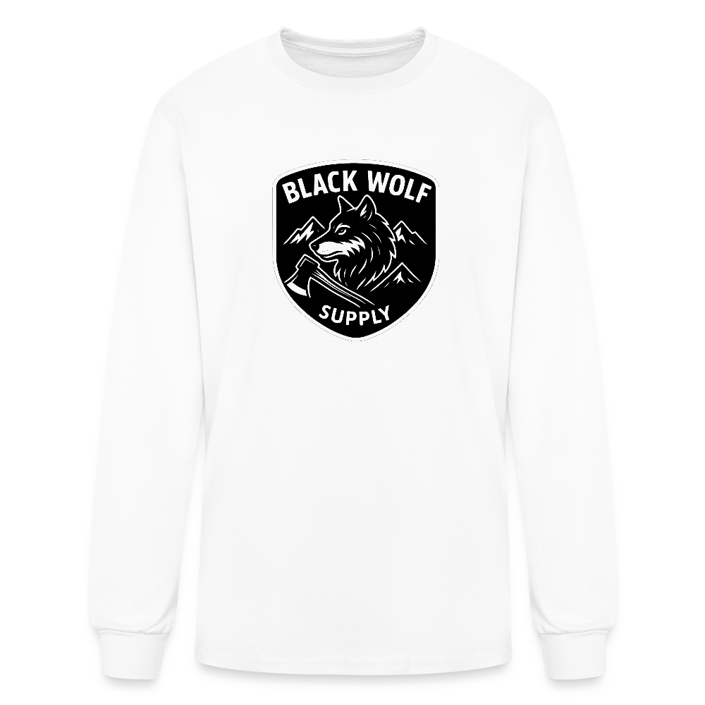 BLACK WOLF :  ORIGINAL LONG SLEEEVE - white