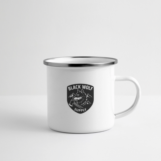 BLACK WOLF : F: CAMPER MUG - white