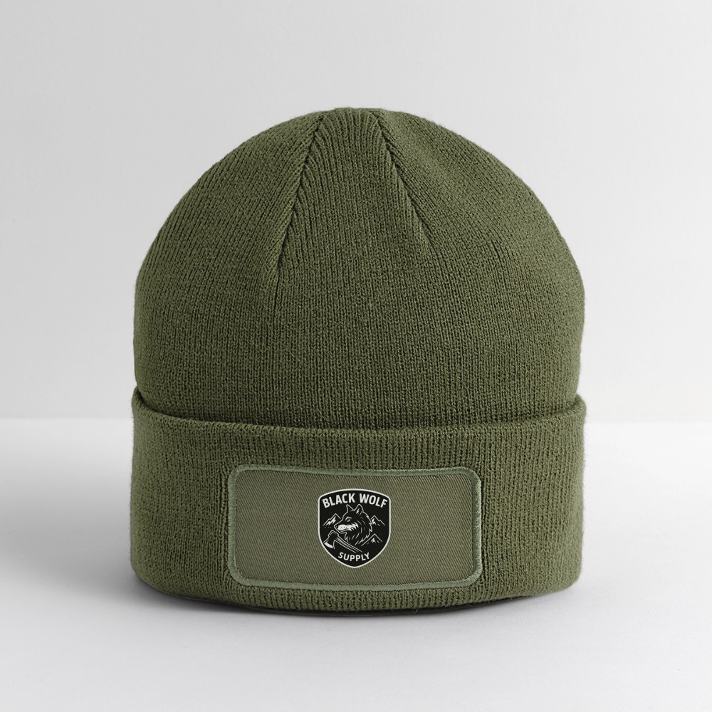 BLACK WOLF : ORIGINAL PATCH BEANIE - olive