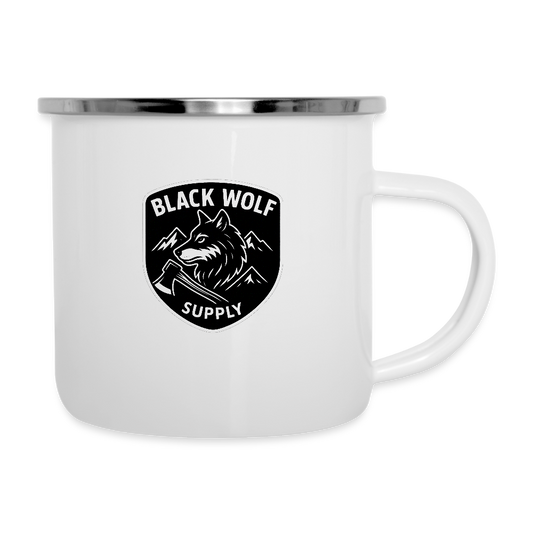 BLACK WOLF : F: CAMPER MUG - white
