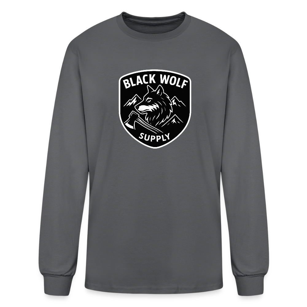 BLACK WOLF :  ORIGINAL LONG SLEEEVE - charcoal