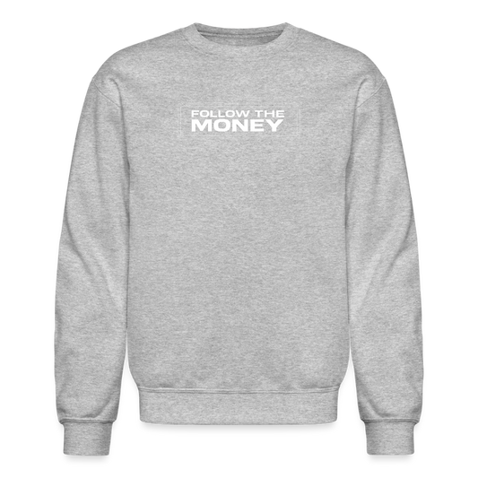BLACK WOLF FOLLOW THE MONEY CREWNECK SWEATSHIRT - heather gray